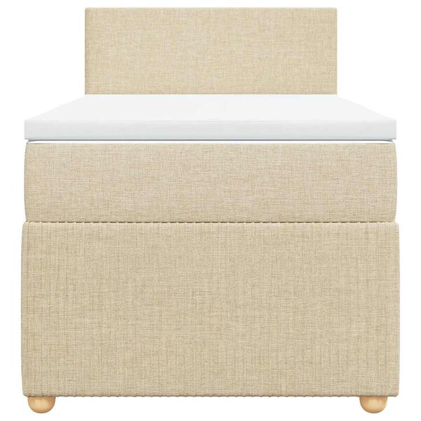 vidaXL Cama com molas/colch&atilde;o 90x190 cm tecido cor creme