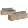 vidaXL 7 pcs conjunto de sof&aacute;s p/ jardim com almofad&otilde;es vime PE bege