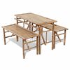 vidaXL Mesa de cerveja com 2 bancos 100 cm bambu