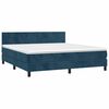 vidaXL Cama box spring c/ colch&atilde;o/LED 180x200 cm veludo azul-escuro