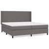 vidaXL Cama com molas/colch&atilde;o 200x200 cm couro artificial cinzento