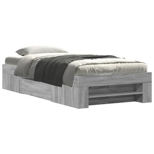 vidaXL Estrutura cama 75x190 cm derivados de madeira cinzento sonoma