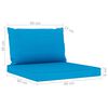 vidaXL 4 pcs conjunto lounge de jardim com almofad&otilde;es azul-claro