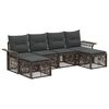 vidaXL Conjunto de Sof&aacute; de Jardim 6 unid. Cinzento vime PE