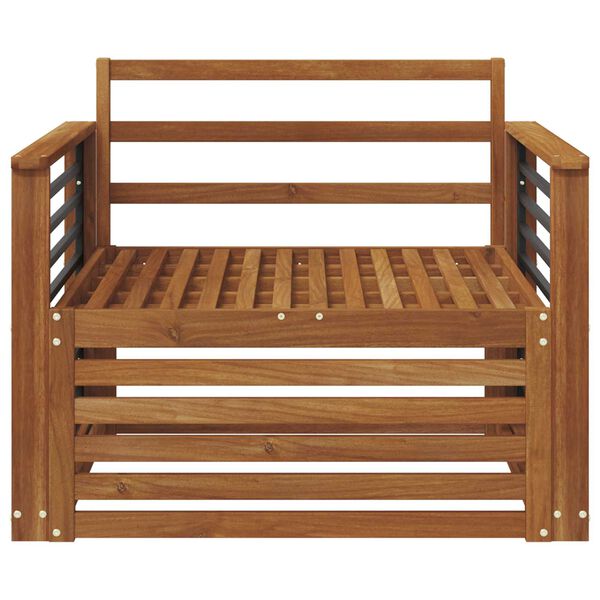 vidaXL 2 Pe&ccedil;a Sof&aacute; com Bra&ccedil;os Madeira S&oacute;lida de Ac&aacute;cia Natural