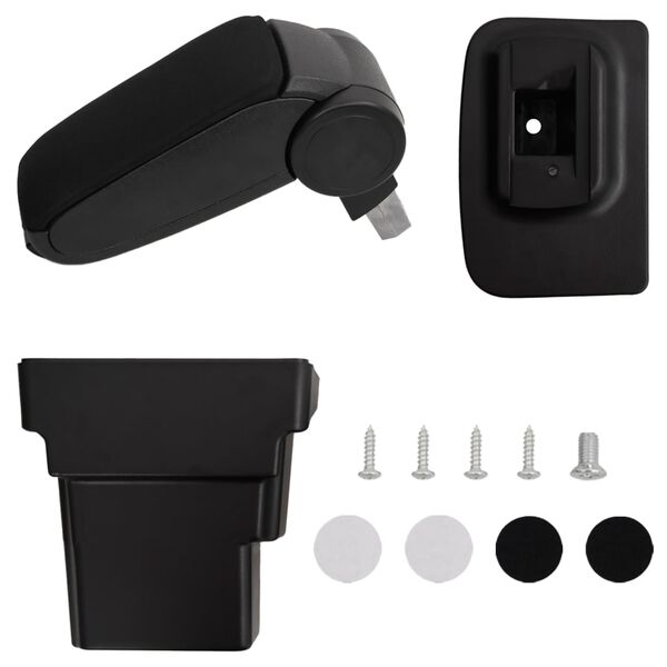 vidaXL Apoio de bra&ccedil;o p/ carro 17x32x(37-53) cm ABS preto