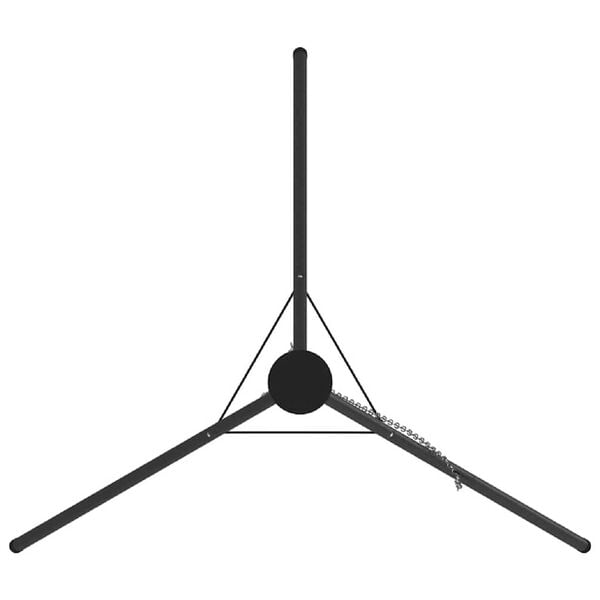 vidaXL Trip&eacute; para Fogueira Preto 92 x 92 x 191,5 cm A&ccedil;o