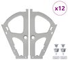 vidaXL Dobradi&ccedil;a de Gaveta Flip 12 unid. Prateado 235 x 155 x 30 mm