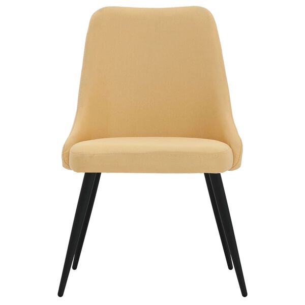 vidaXL Cadeiras de jantar 4 pcs tecido amarelo
