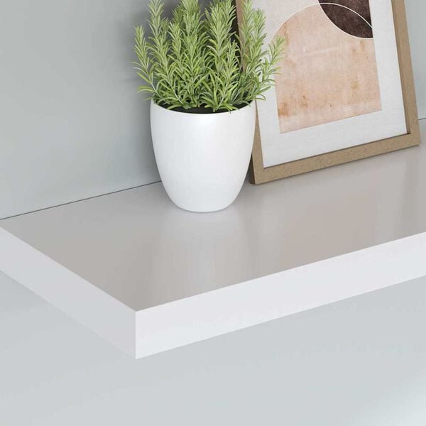 vidaXL Prateleira de parede suspensa 120x23,5x3,8 cm MDF branco