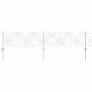 vidaXL Cerca com Poste Prateado 0,4 x 10 m A&ccedil;o