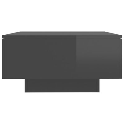 vidaXL Mesa de centro 90x60x31 cm contraplacado cinzento brilhante