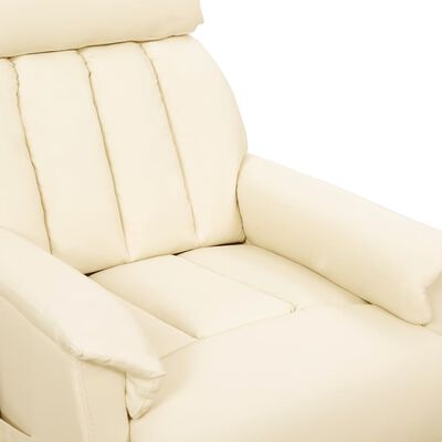 vidaXL Poltrona reclinável couro artificial cor creme
