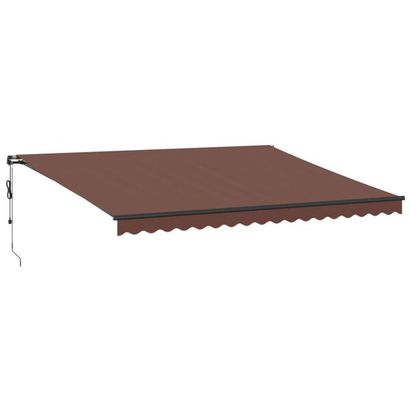 vidaXL Toldo retr&aacute;til autom&aacute;tico com luzes LED 450x350 cm castanho