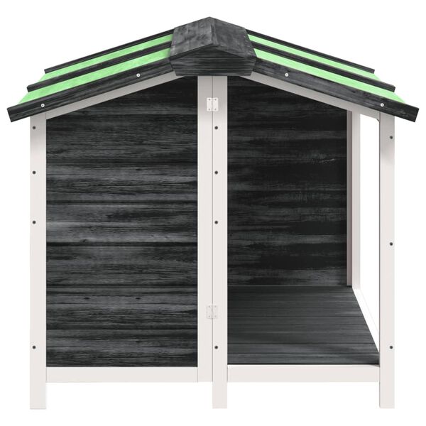 vidaXL Casota para c&atilde;es 96x87x80,5 cm pinho maci&ccedil;o cinzento