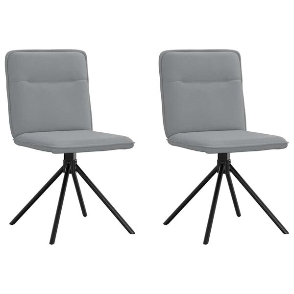 vidaXL Cadeiras de jantar 2 pcs tecido cinzento-claro