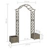 vidaXL P&eacute;rgola de jardim com vasos madeira de abeto maci&ccedil;a cinzento