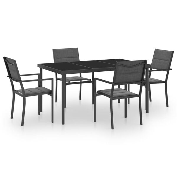vidaXL 5 pcs conjunto de jantar para exterior a&ccedil;o