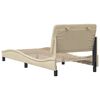 vidaXL Estrutura de cama sem colch&atilde;o 90x190 cm tecido creme