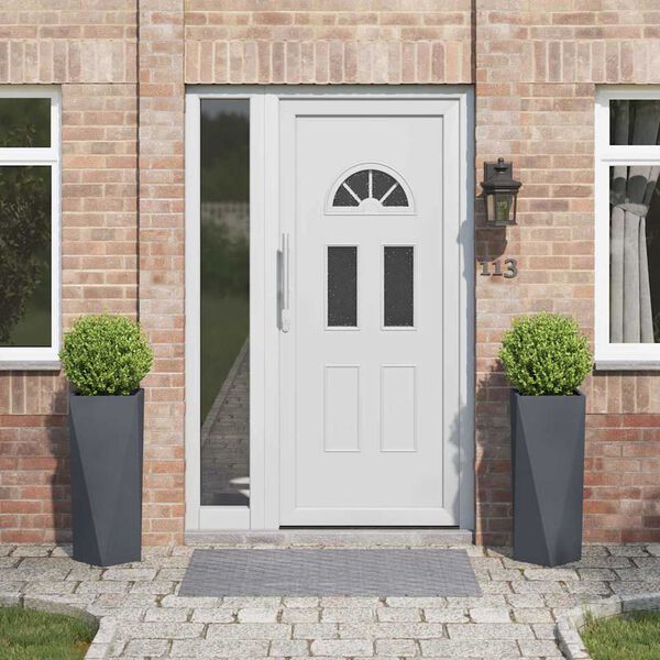 vidaXL Floreira 2 pcs Antracite 30 x 30 x 75 cm A&ccedil;o