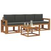 vidaXL Conjunto de Sof&aacute;s para Exterior 5 pcs Natural e Antracite