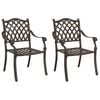 vidaXL Cadeira de Jardim 2 pcs Bronze 56 x 55 x 92.5cm Alum&iacute;nio