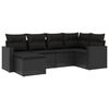 vidaXL 6 pcs conjunto sof&aacute;s de jardim c/ almofad&otilde;es vime PE preto