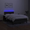 vidaXL Cama box spring c/ colch&atilde;o e LED 120x190 cm tecido preto