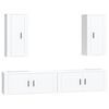 vidaXL Conjunto m&oacute;veis de TV 4 pcs madeira processada branco