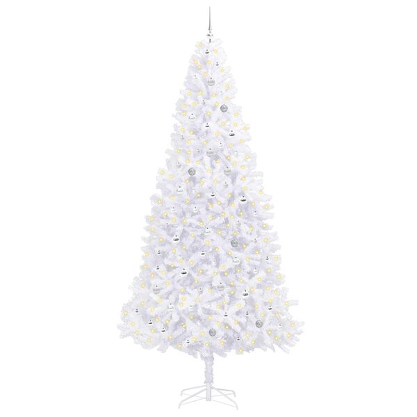 vidaXL &Aacute;rvore de Natal Artificial com 300 LEDs Branco 300 cm PVC e A&ccedil;o