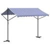 vidaXL Toldo de p&eacute; 300x300 cm tecido e a&ccedil;o azul e branco