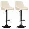 vidaXL Bancos de bar 2 pcs veludo creme
