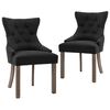 vidaXL Cadeiras de jantar 2 pcs tecido preto
