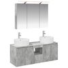 vidaXL Conjunto de Arm&aacute;rios para Banheiro 4 pcs Cinzento Cimento