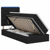 vidaXL Cama de Armazenamento LED com Colch&atilde;o Preto 90 x 200 cm Tecido
