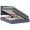 vidaXL Cama com arruma&ccedil;&atilde;o e colch&atilde;o Cinza Escuro 140 x 190 cm Veludo