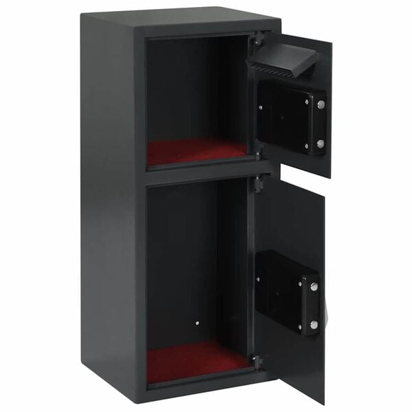 vidaXL Cofre Digital com bloqueio Cinzento escuro 35 x 31 x 80 cm A&ccedil;o