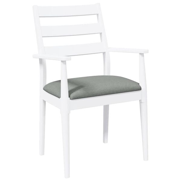 vidaXL Cadeiras de jantar com almofad&otilde;es 2 pcs madeira maci&ccedil;a branco