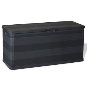 vidaXL Caixa de arruma&ccedil;&atilde;o para jardim 117x45x56 cm preto