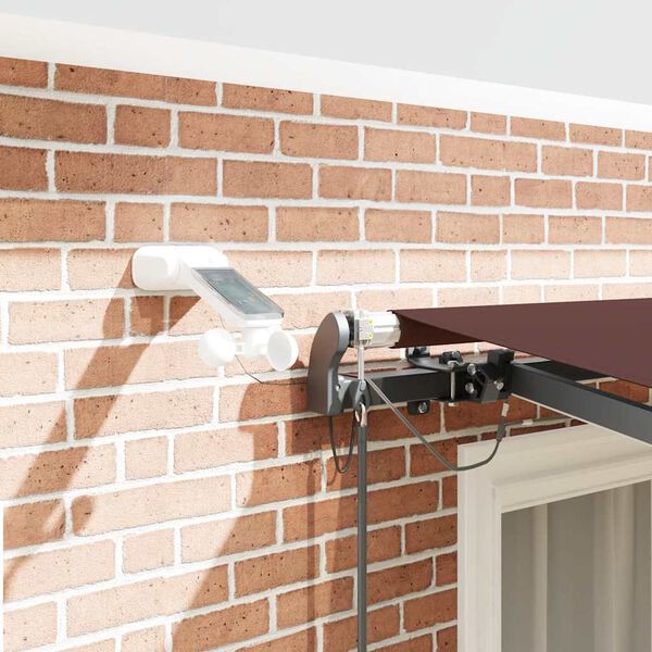 vidaXL Toldo retr&aacute;til autom&aacute;tico com luzes LED 300x250 cm castanho