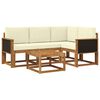 vidaXL Conjunto de Sof&aacute;s para Exterior 5 unid. Natural e Creme