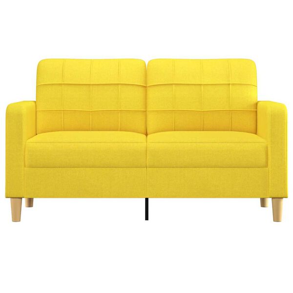 vidaXL Sofá de 2 lugares 140 cm tecido amarelo-claro