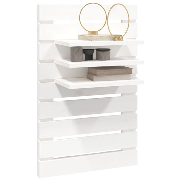 vidaXL Prateleiras de montagem na parede 2 pcs pinho maciço branco