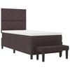vidaXL Cama Box com colch&atilde;o Marrom Escuro 100 x 200 cm tecido