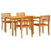 vidaXL Conjunto de Jantar para Jardim 5 unid. Castanho