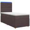vidaXL Cama box spring com colch&atilde;o Marrom Escuro 100 x 200 cm Tecido