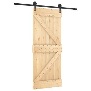 vidaXL Porta Deslizante Natural e Preto 85 x 210 cm