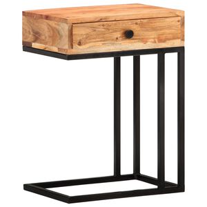 vidaXL Mesa de apoio formato em U 45x30x61 cm madeira de ac&aacute;cia maci&ccedil;a