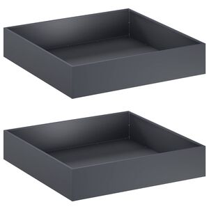 vidaXL Vaso de Jardim 2 unid. Antracite 80 x 80 x 20 cm