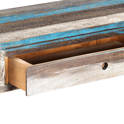 vidaXL Mesa consola em madeira maciça vintage 118x30x80 cm